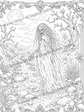 The White Lady Coloring Bundle | 3 Printable Ghost Coloring Pages | Haunted Legend Adult Coloring Pack