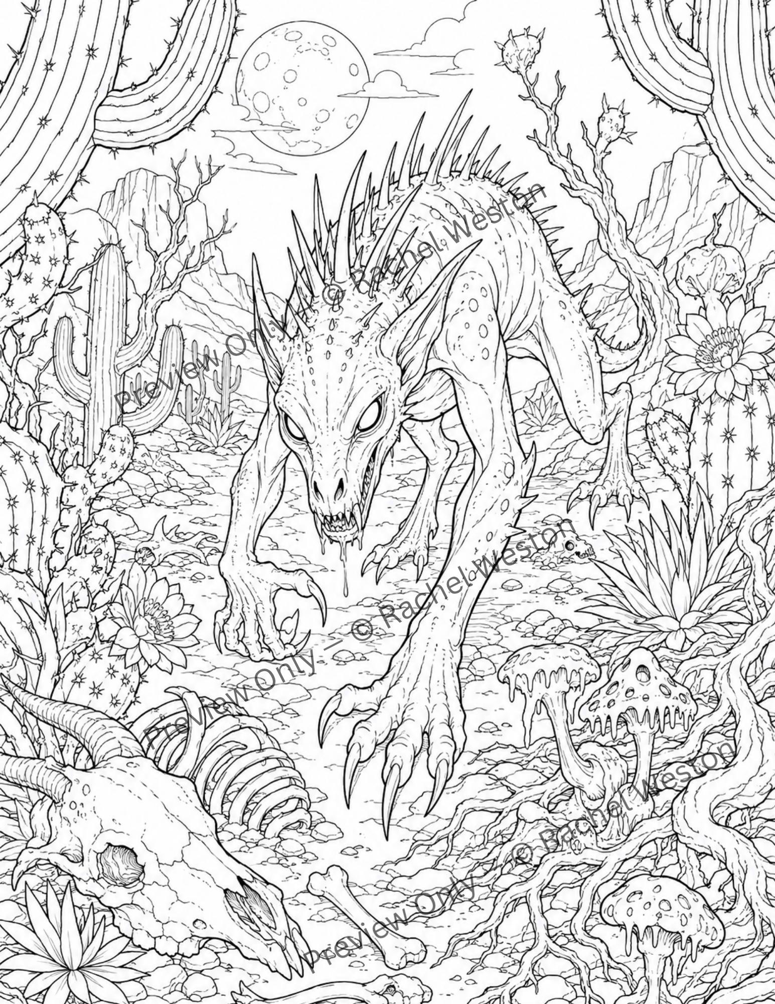 Cryptid Hollow: Forest Nightmares Mini Bundle | 3 Printable Spooky Coloring Pages