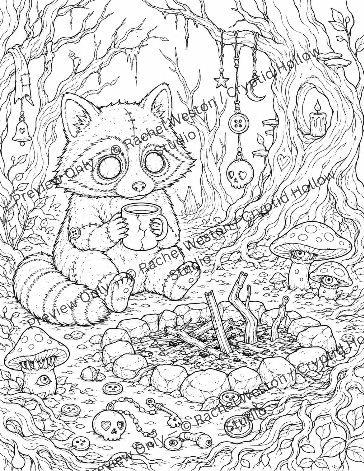 Creepy Cozy Critters Coloring Pack Vol. 1